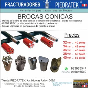 Brocas cónicas (diferentes medidas)