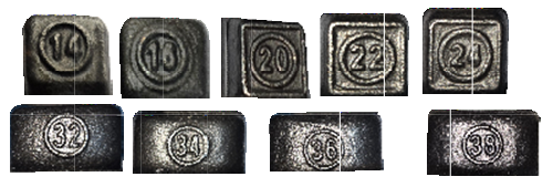 Modelos de cuñas manuales en diferentes diámetros